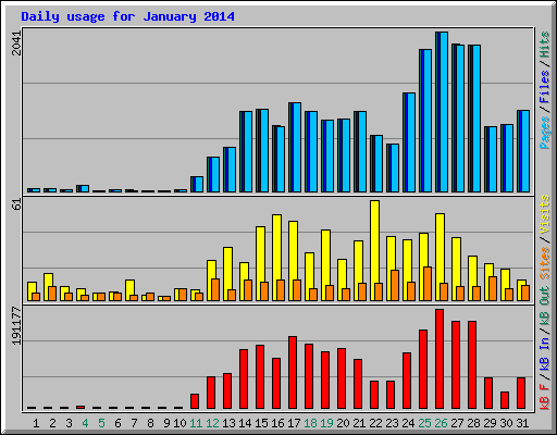 Daily usage for January 2014