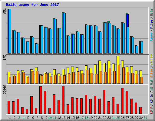 Daily usage for June 2017