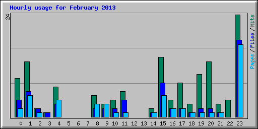 Hourly usage for February 2013