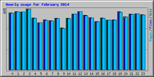 Hourly usage for February 2014