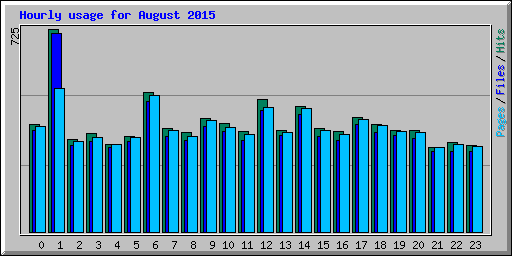 Hourly usage for August 2015